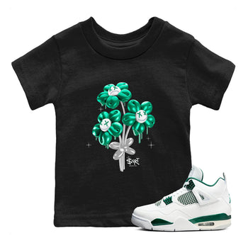 4s Oxidized Green shirts to match jordans Balloon Bouquet sneaker match tees Air Jordan 4 Oxidized Green SNRT Sneaker Tees streetwear brand Baby and Youth Black 1 cotton tee