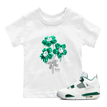 4s Oxidized Green shirts to match jordans Balloon Bouquet sneaker match tees Air Jordan 4 Oxidized Green SNRT Sneaker Tees streetwear brand Baby and Youth White 1 cotton tee