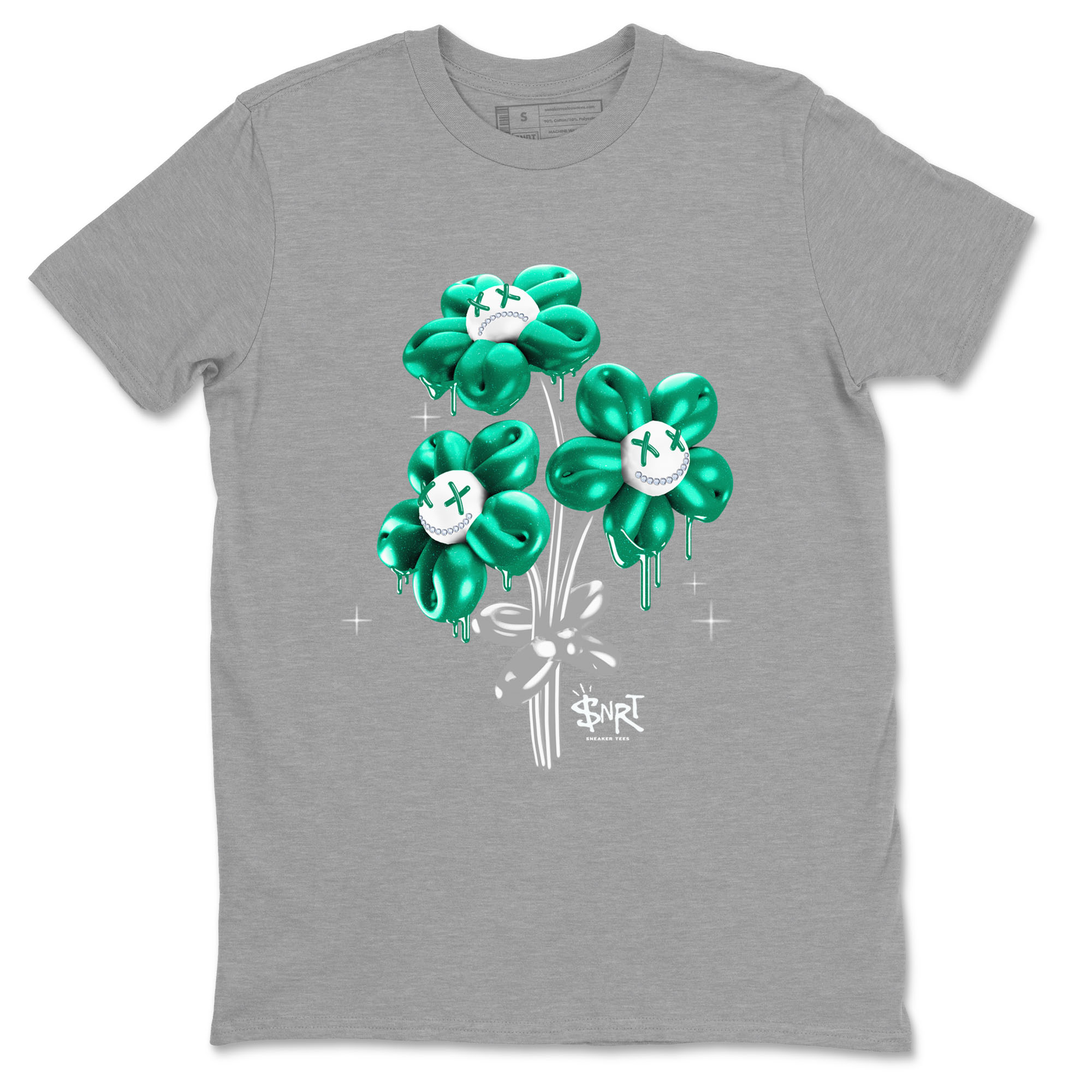 4s Oxidized Green shirts to match jordans Balloon Bouquet sneaker match tees Air Jordan 4 Oxidized Green SNRT Sneaker Tees streetwear brand Heather Grey 2 unisex cotton tee