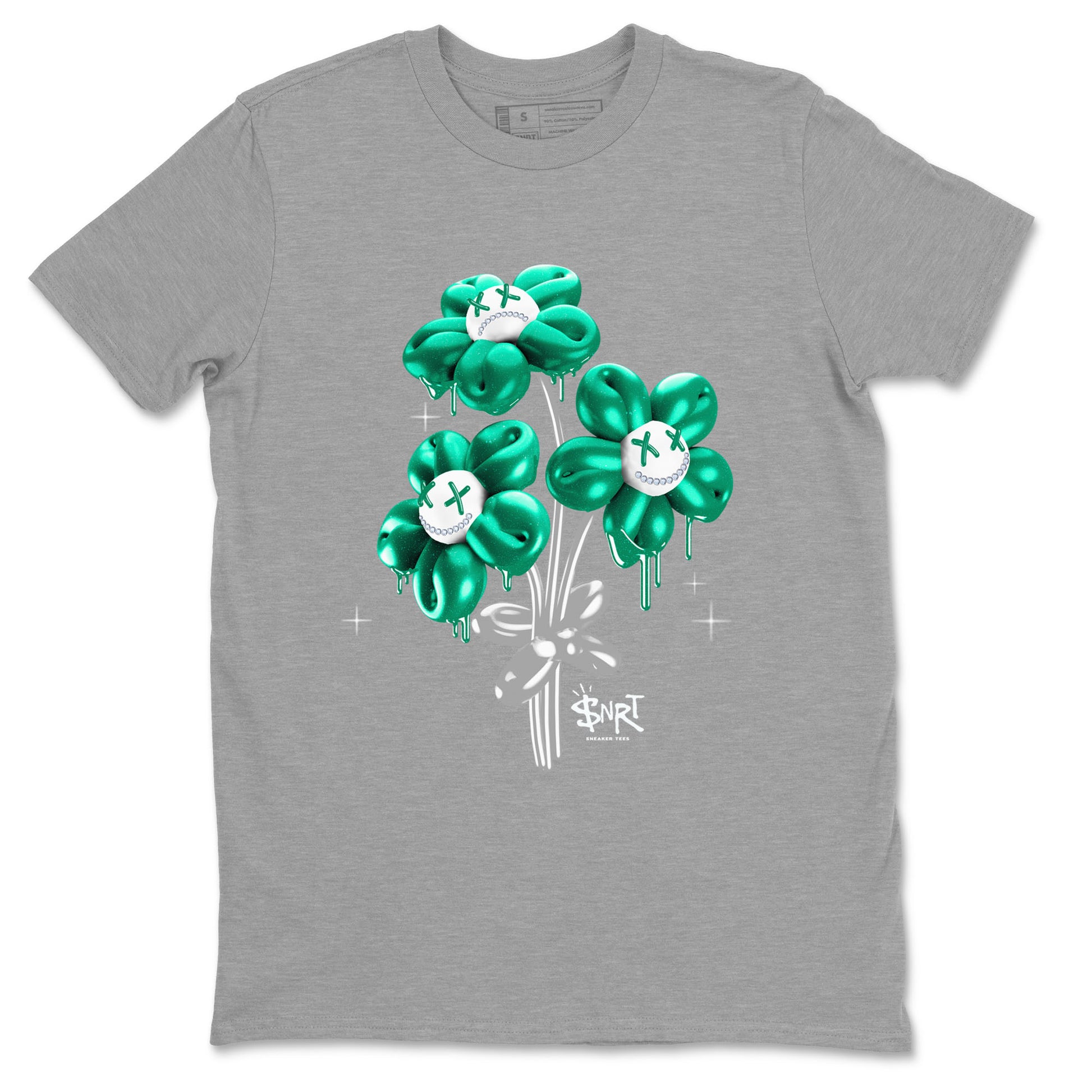 4s Oxidized Green shirts to match jordans Balloon Bouquet sneaker match tees Air Jordan 4 Oxidized Green SNRT Sneaker Tees streetwear brand Heather Grey 2 unisex cotton tee