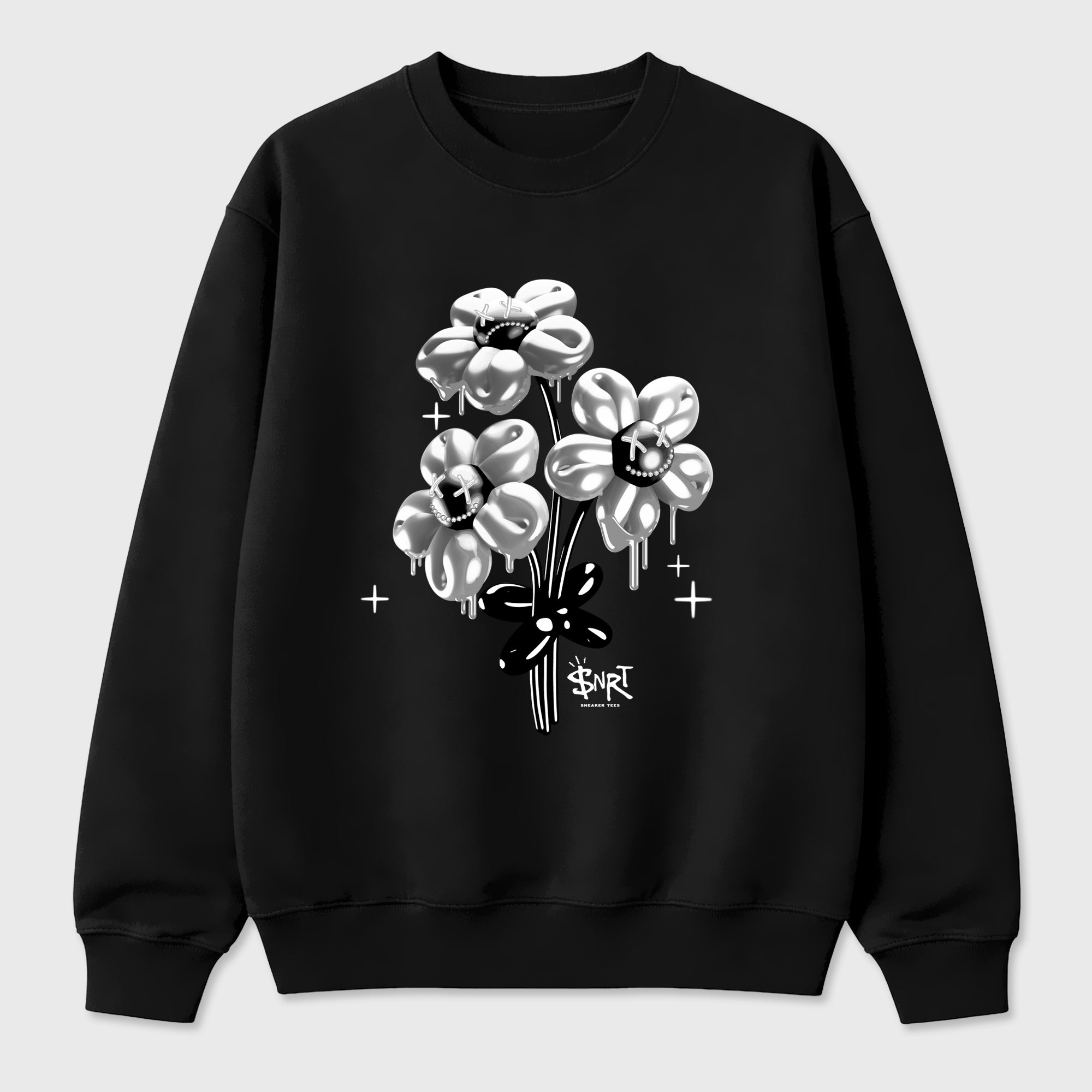Balloon Bouquet Graphic T-Shirt featuring original streetwear artwork designed to match the Air Jordan 8 Chrome. Black 2 Graphic Tee.
