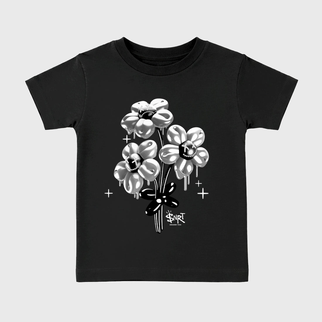 Balloon Bouquet Baby & Kids Graphic T-Shirt featuring original artwork designed to match the Air Jordan 8 Chrome. Black 2 Kids Graphic Tee.