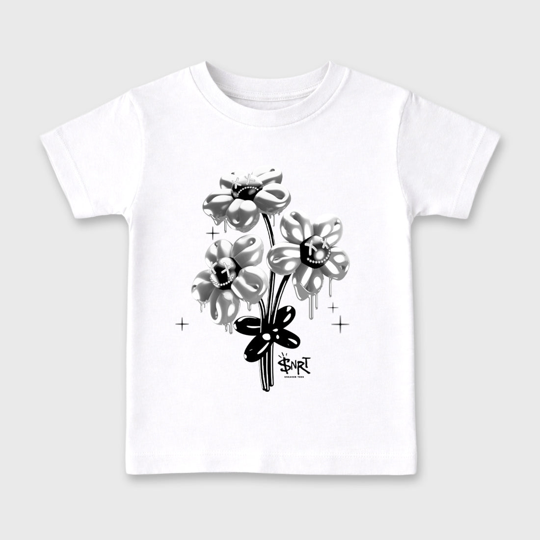 Balloon Bouquet Baby & Kids Graphic T-Shirt featuring original artwork designed to match the Air Jordan 8 Chrome. White 2 Kids Graphic Tee.