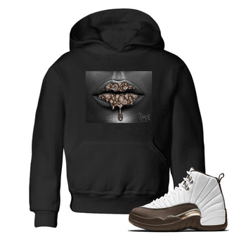 12s Baroque Brown shirts to match jordans Bandana Lips sneaker match tees Air Jordan 12 Baroque Brown match shoes to clothes SNRT Sneaker Tees Youth Baby Black 1 tee