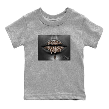 12s Baroque Brown shirts to match jordans Bandana Lips sneaker match tees Air Jordan 12 Baroque Brown match shoes to clothes SNRT Sneaker Tees Youth Baby Heather Grey 2 tee