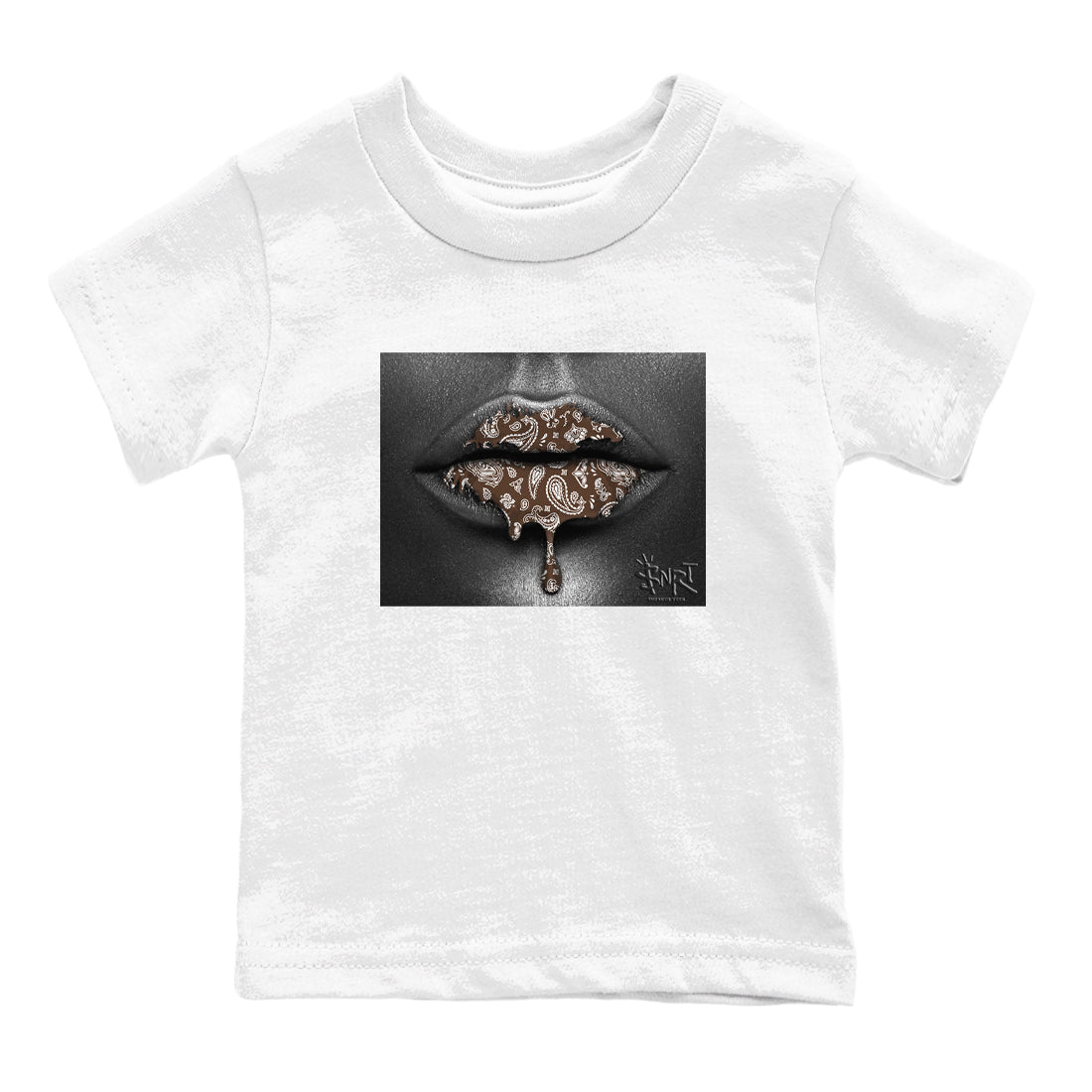 12s Baroque Brown shirts to match jordans Bandana Lips sneaker match tees Air Jordan 12 Baroque Brown match shoes to clothes SNRT Sneaker Tees Youth Baby White 2 tee