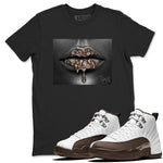 12s Baroque Brown shirts to match jordans Bandana Lips sneaker match tees Air Jordan 12 Baroque Brown match shoes to clothes SNRT Sneaker Tees unisex cotton Black 1 shirts