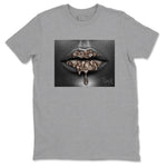 12s Baroque Brown shirts to match jordans Bandana Lips sneaker match tees Air Jordan 12 Baroque Brown match shoes to clothes SNRT Sneaker Tees unisex cotton Heather Grey 2 shirts