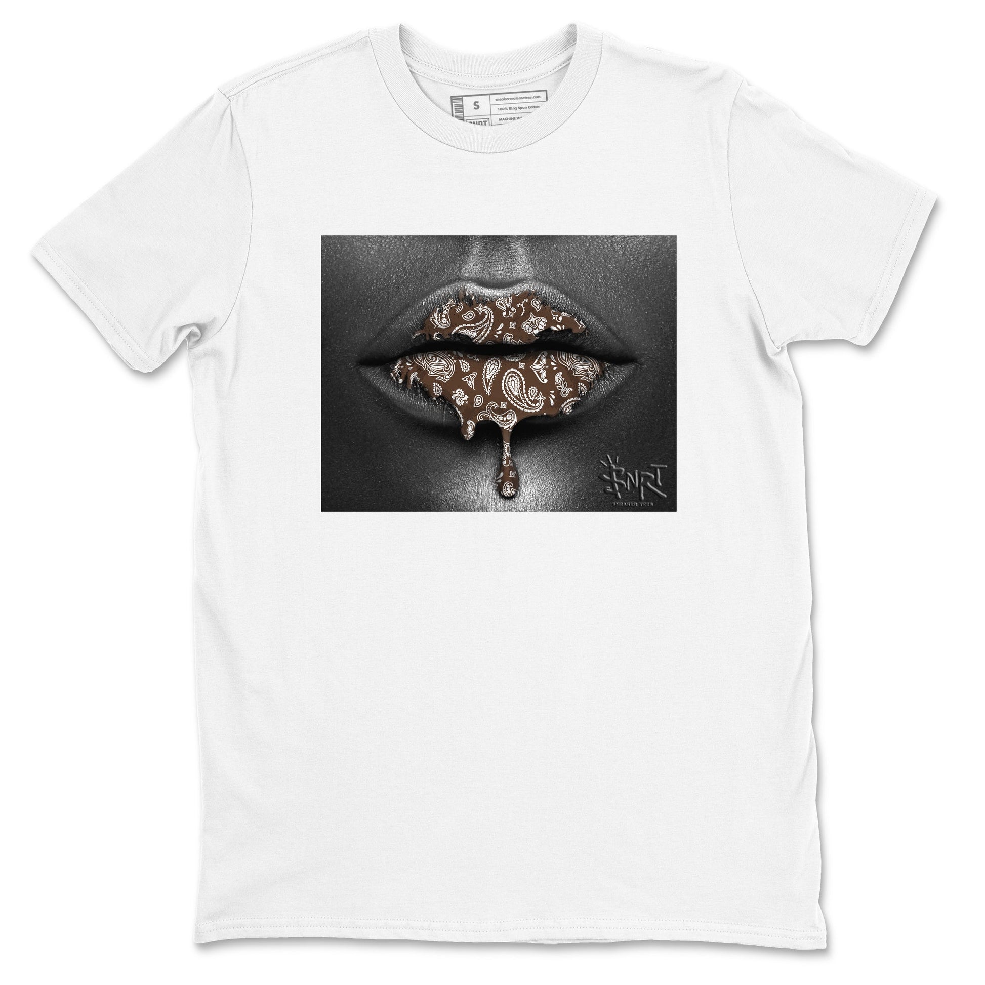 12s Baroque Brown shirts to match jordans Bandana Lips sneaker match tees Air Jordan 12 Baroque Brown match shoes to clothes SNRT Sneaker Tees unisex cotton White 2 shirts