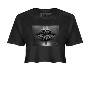 12s Black Wolf Grey shirts to match jordans Bandana Lips sneaker match tees 12s Baron SNRT Sneaker Release Tees unisex cotton Black 2 Crop Shirts