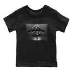 12s Black Wolf Grey shirts to match jordans Bandana Lips sneaker match tees 12s Baron SNRT Sneaker Release Tees Youth Baby Black 2 crew neck shirts