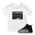 12s Black Wolf Grey shirts to match jordans Bandana Lips sneaker match tees 12s Baron SNRT Sneaker Release Tees Youth Baby White 1 crew neck shirts