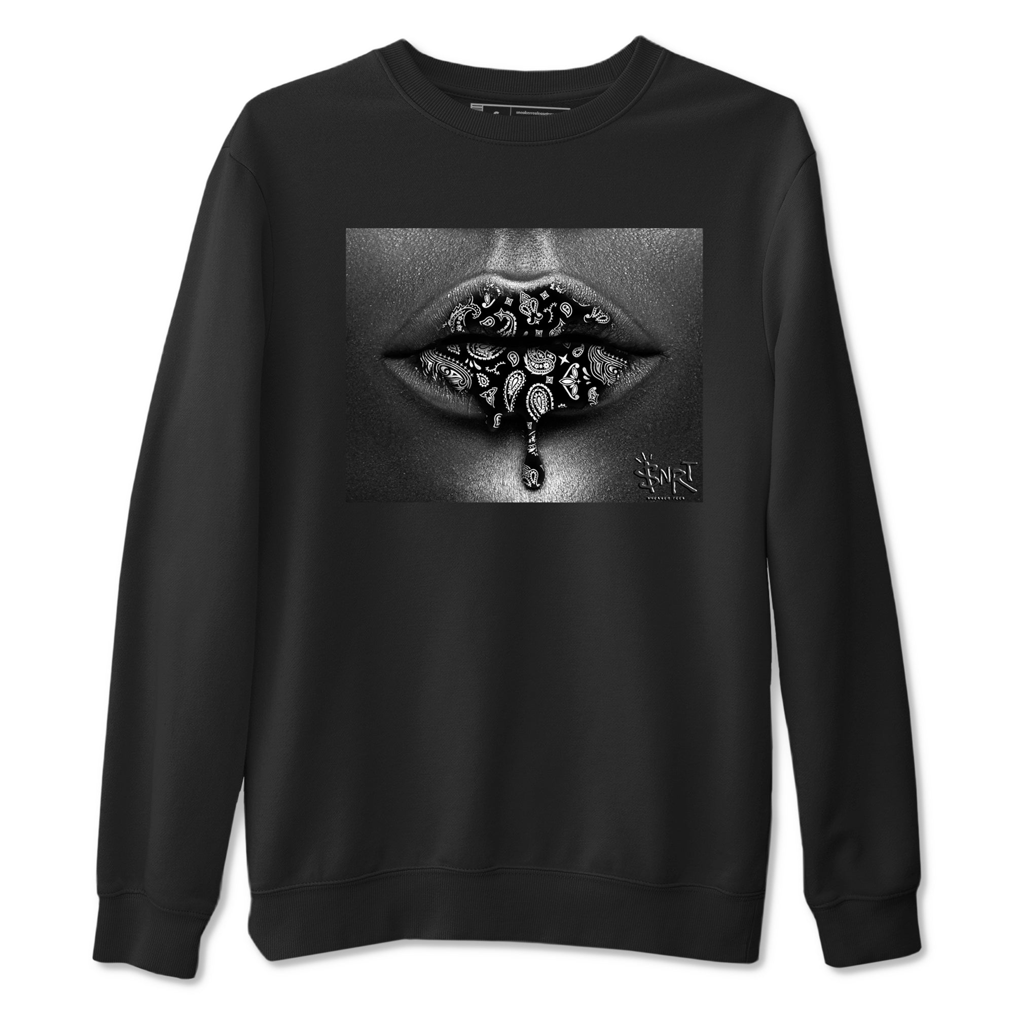 12s Black Wolf Grey shirts to match jordans Bandana Lips sneaker match tees 12s Baron SNRT Sneaker Release Tees unisex cotton Black 2 crew neck shirts