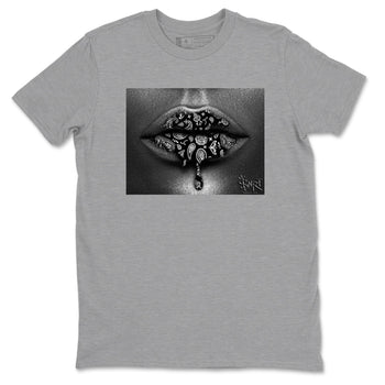 12s Black Wolf Grey shirts to match jordans Bandana Lips sneaker match tees 12s Baron SNRT Sneaker Release Tees unisex cotton Heather Grey 2 crew neck shirts
