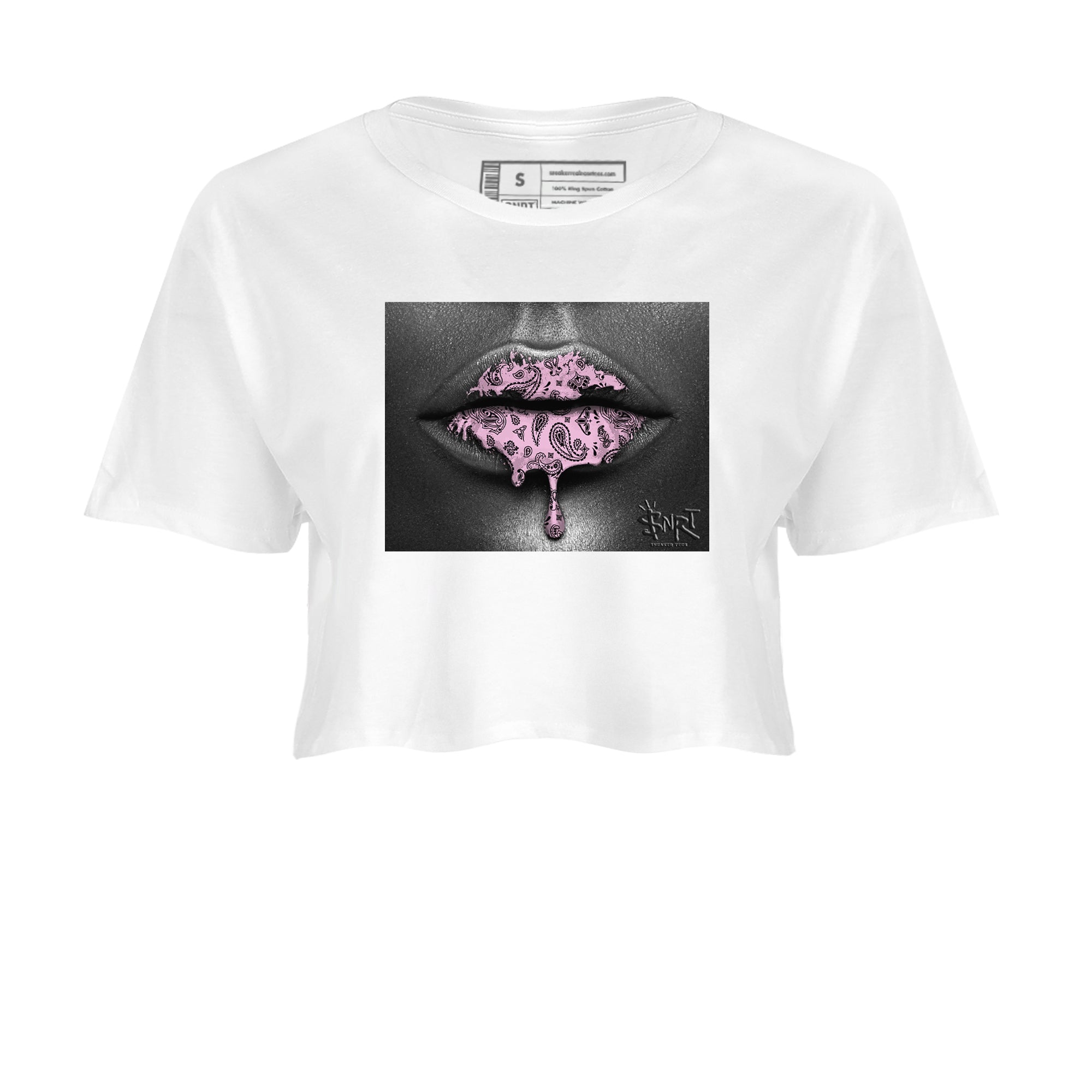 4s Retro Orchid shirts to match jordans Bandana Lips sneaker match tees Air Jordan 4 WMNS Orchid match shoes to clothes SNRT Sneaker Tees unisex cotton White 2 crop tee