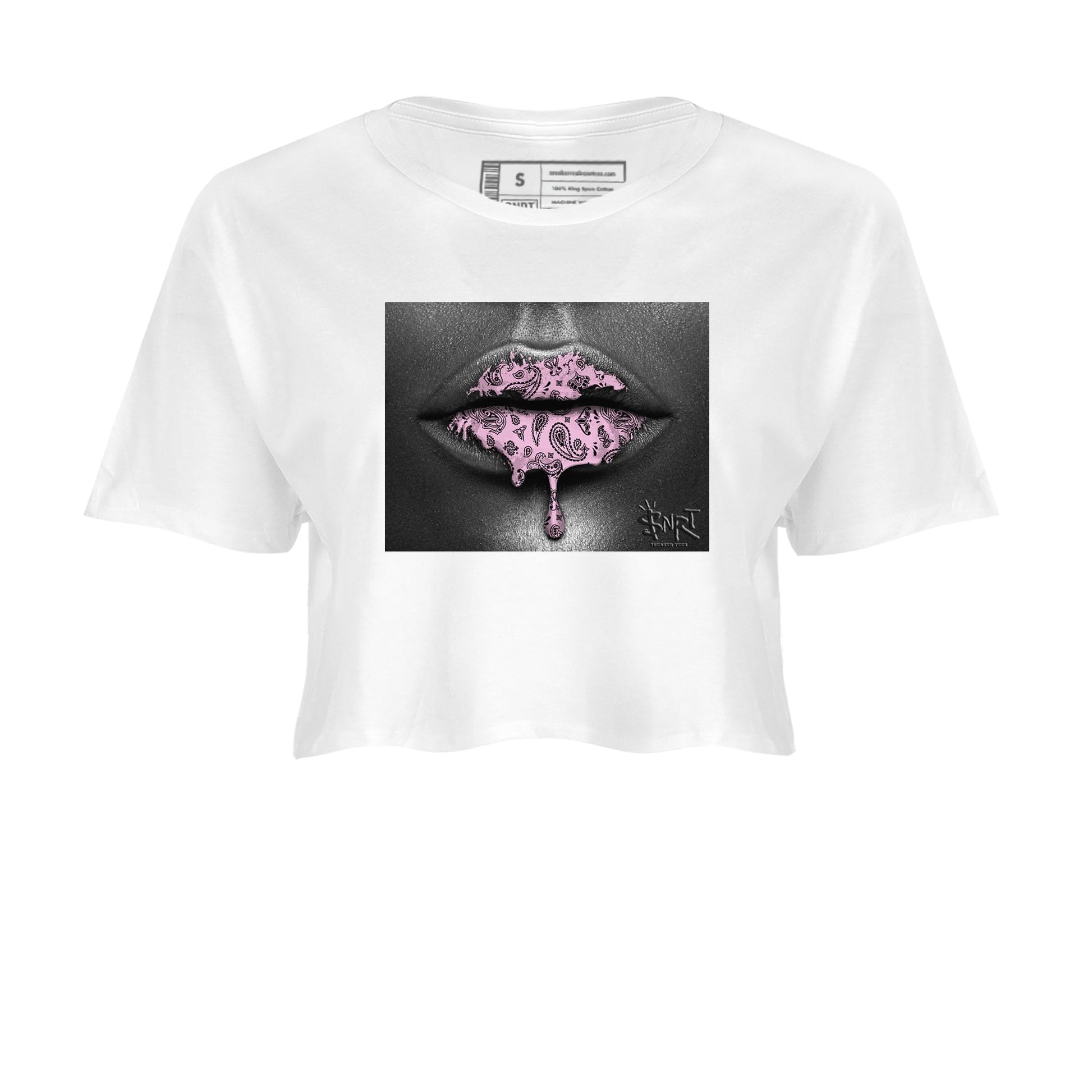 4s Retro Orchid shirts to match jordans Bandana Lips sneaker match tees Air Jordan 4 WMNS Orchid match shoes to clothes SNRT Sneaker Tees unisex cotton White 2 crop tee
