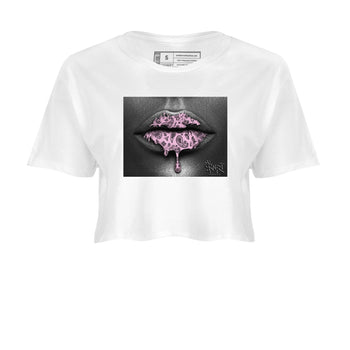 4s Retro Orchid shirts to match jordans Bandana Lips sneaker match tees Air Jordan 4 WMNS Orchid match shoes to clothes SNRT Sneaker Tees unisex cotton White 2 crop tee