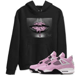 4s Retro Orchid shirts to match jordans Bandana Lips sneaker match tees Air Jordan 4 WMNS Orchid match shoes to clothes SNRT Sneaker Tees unisex cotton Black 1 shirts