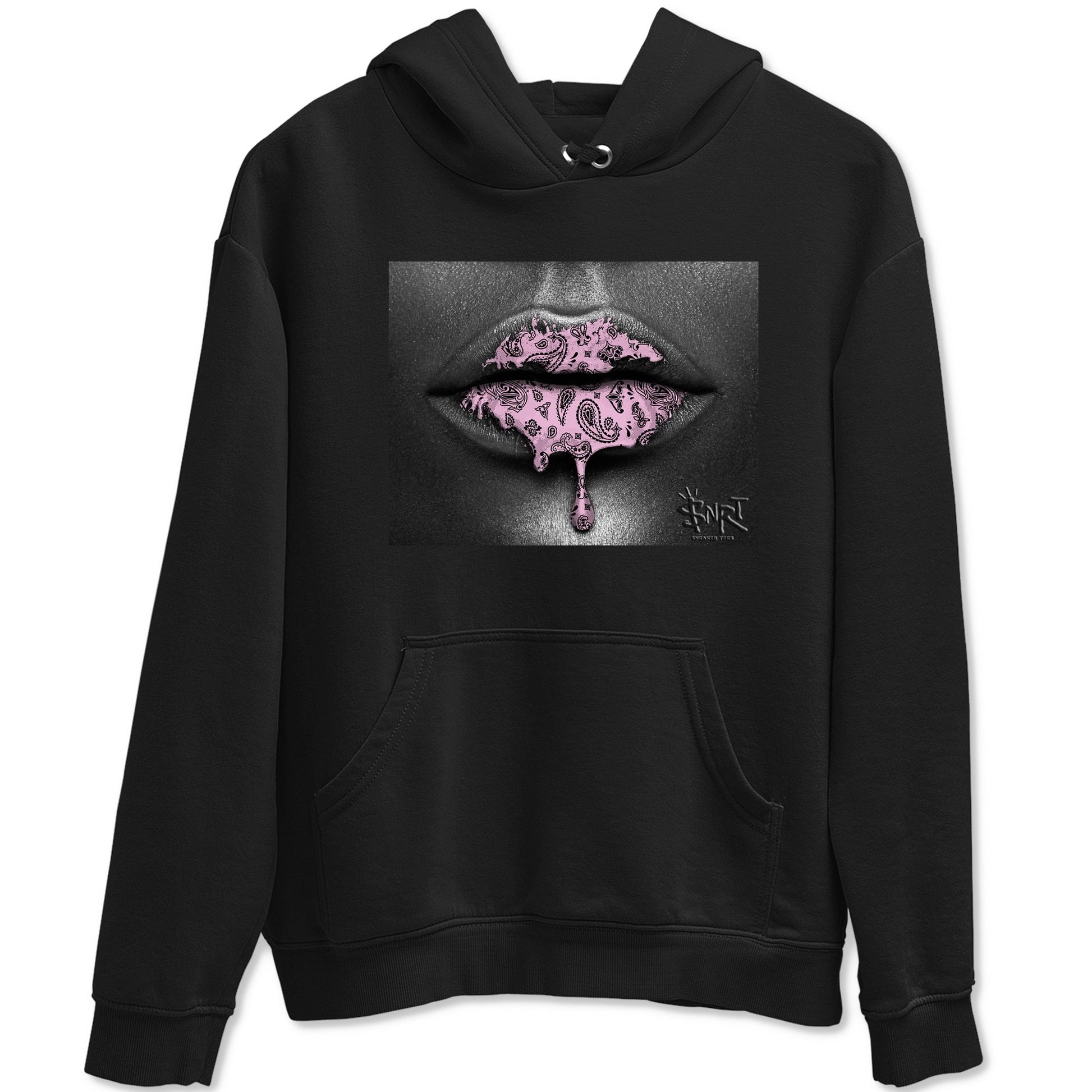 4s Retro Orchid shirts to match jordans Bandana Lips sneaker match tees Air Jordan 4 WMNS Orchid match shoes to clothes SNRT Sneaker Tees unisex cotton Black 2 shirts