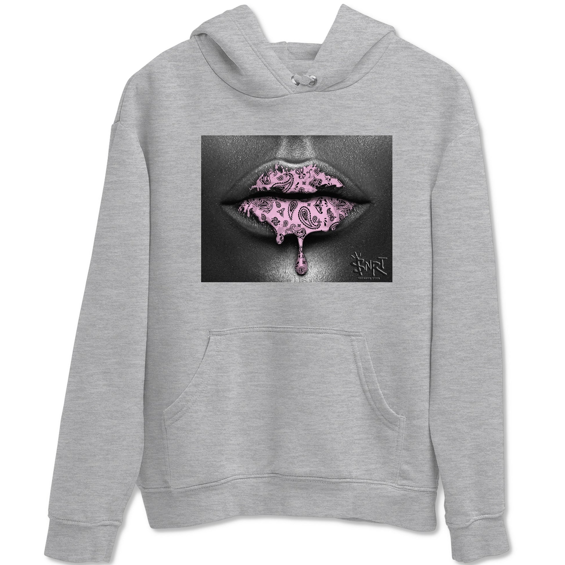 4s Retro Orchid shirts to match jordans Bandana Lips sneaker match tees Air Jordan 4 WMNS Orchid match shoes to clothes SNRT Sneaker Tees unisex cotton Heather Grey 2 shirts