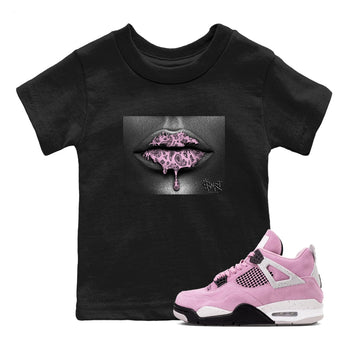 4s Retro Orchid shirts to match jordans Bandana Lips sneaker match tees Air Jordan 4 WMNS Orchid match shoes to clothes SNRT Sneaker Tees Youth Baby Black 1 tee