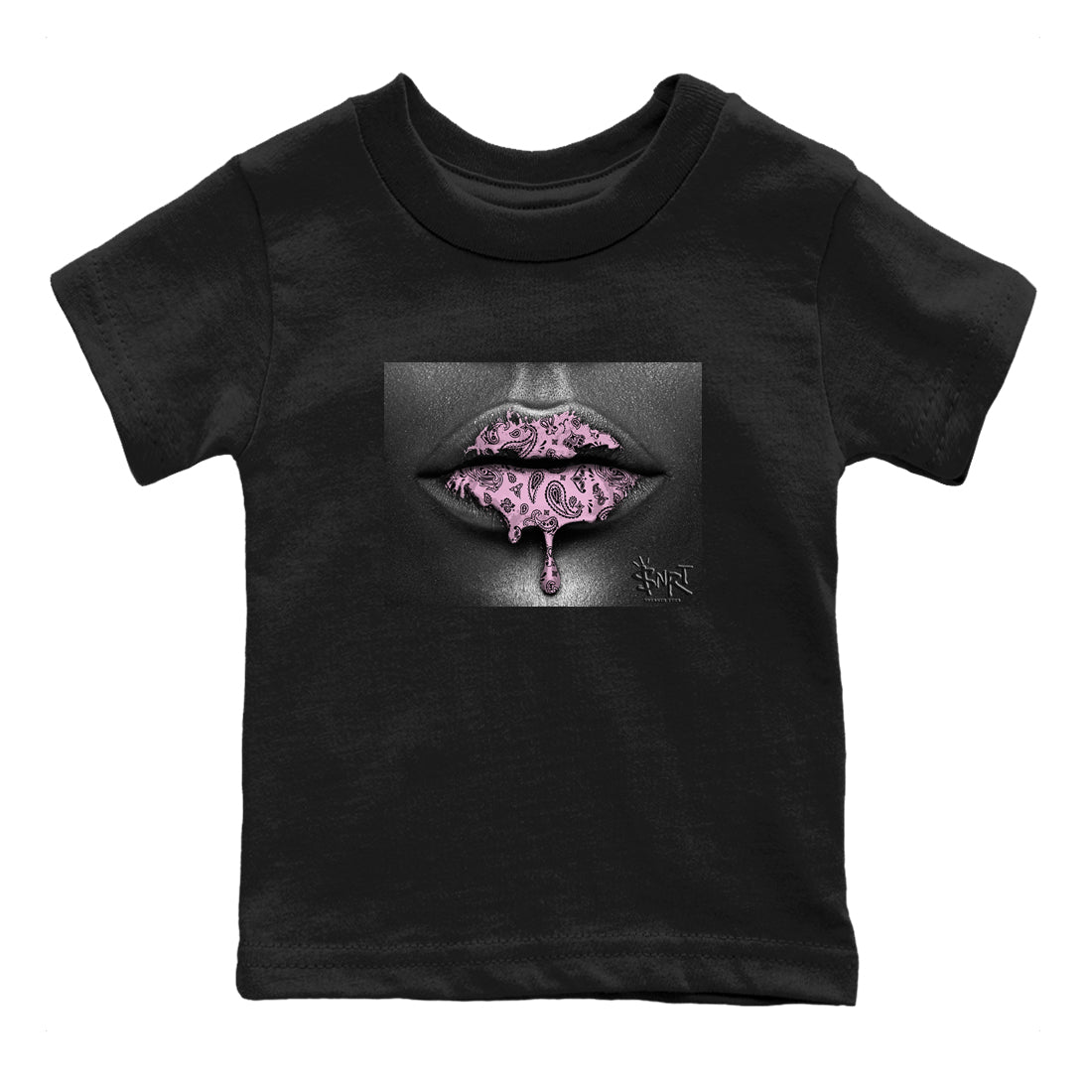 4s Retro Orchid shirts to match jordans Bandana Lips sneaker match tees Air Jordan 4 WMNS Orchid match shoes to clothes SNRT Sneaker Tees Youth Baby Black 2 tee