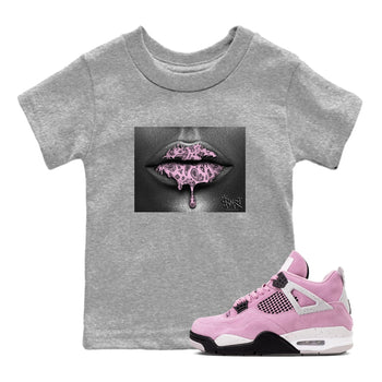 4s Retro Orchid shirts to match jordans Bandana Lips sneaker match tees Air Jordan 4 WMNS Orchid match shoes to clothes SNRT Sneaker Tees Youth Baby Heather Grey 1 tee