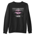 4s Retro Orchid shirts to match jordans Bandana Lips sneaker match tees Air Jordan 4 WMNS Orchid match shoes to clothes SNRT Sneaker Tees unisex cotton Black 2 shirts