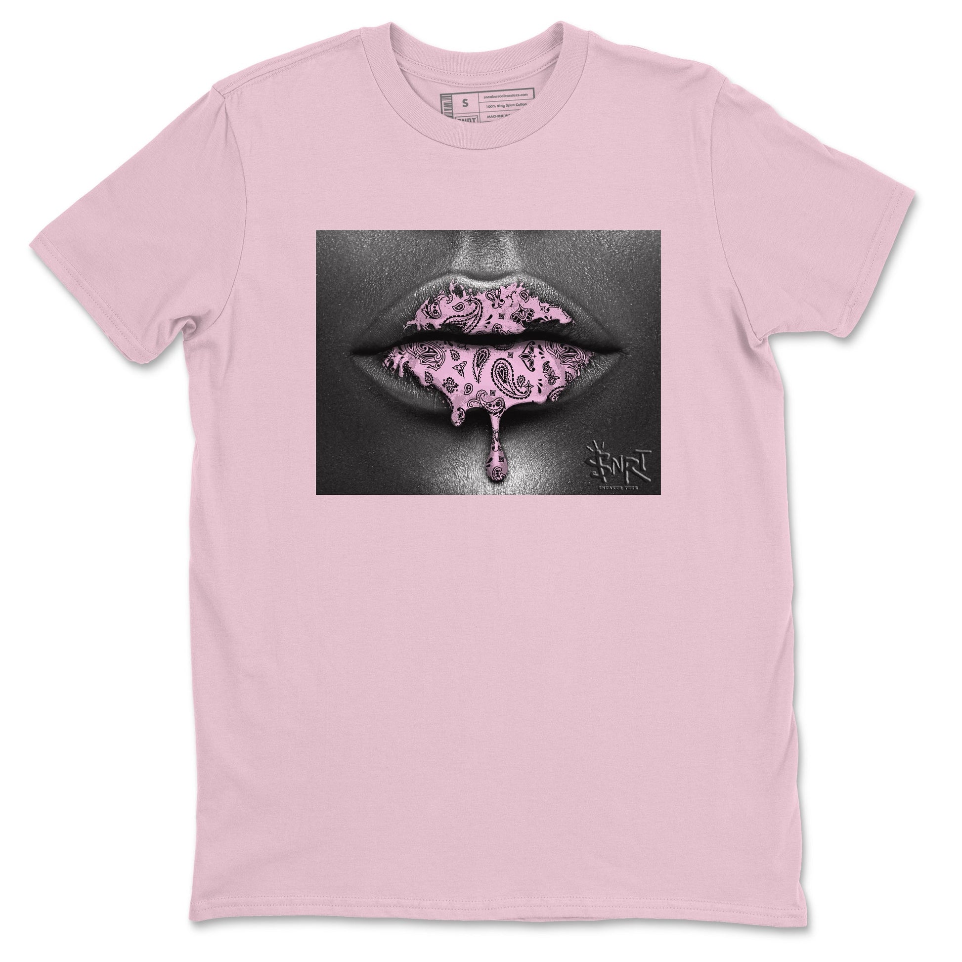 4s Retro Orchid shirts to match jordans Bandana Lips sneaker match tees Air Jordan 4 WMNS Orchid match shoes to clothes SNRT Sneaker Tees unisex cotton Pink 2 shirts