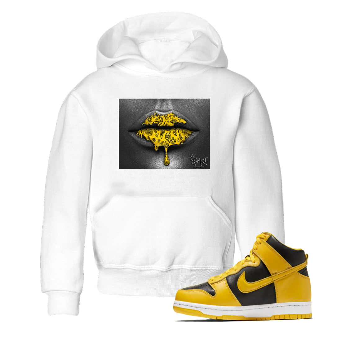 Dunk High Pollen shirts to match jordans Bandana Lips sneaker match tees Dunk High Pollen SNRT Sneaker Release Tees Youth Baby White 1 crew neck shirts