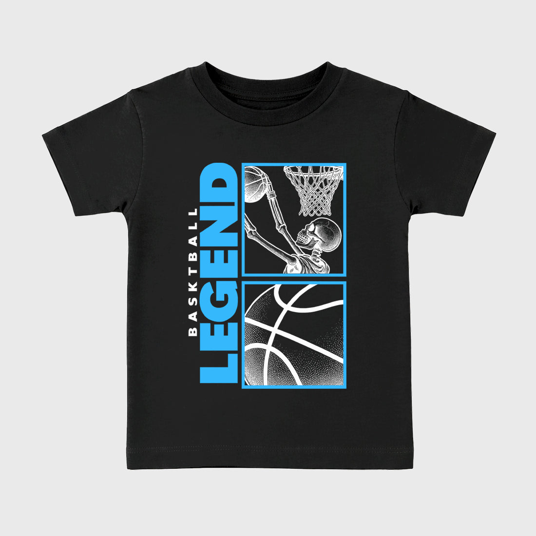 Best Sneakerfit Graphic Tee. Graphic Outfits. Sneaker Tees To Match Air Foamposite Pro University Blue Sneakers – Basketball Legend Kids T-Shirt Black 2