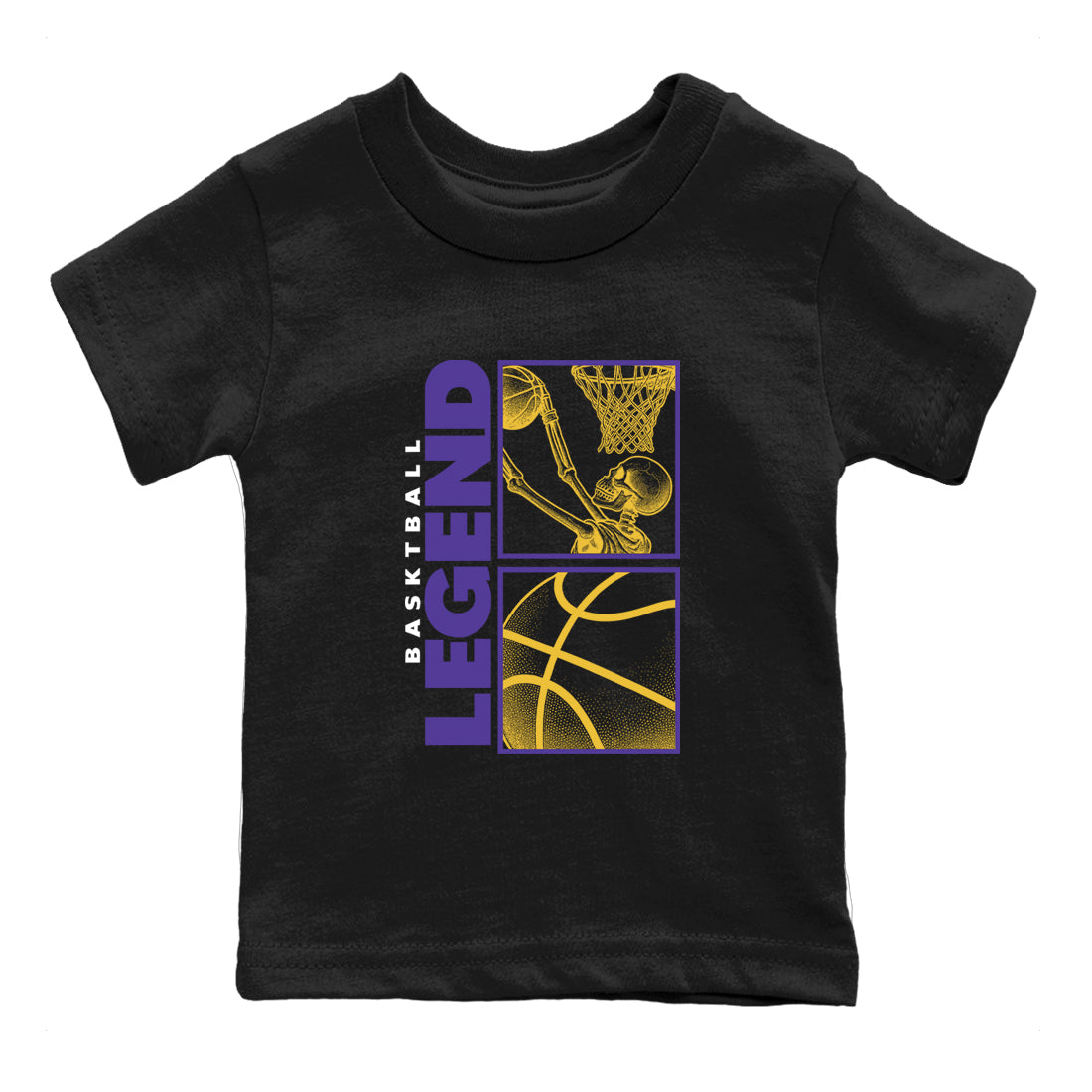 Best Sneakerfits graphic tee – Los Angeles Basketball Tees To Match Air Jordan 4 Lakeshow – Basketball Legend Kids T-Shirt Black 2