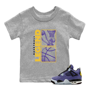 Best Sneakerfits graphic tee – Los Angeles Basketball Tees To Match Air Jordan 4 Lakeshow – Basketball Legend Kids T-Shirt Heather Grey 1