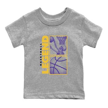 Best Sneakerfits graphic tee – Los Angeles Basketball Tees To Match Air Jordan 4 Lakeshow – Basketball Legend Kids T-Shirt Heather Grey 2