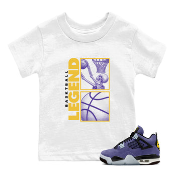 Best Sneakerfits graphic tee – Los Angeles Basketball Tees To Match Air Jordan 4 Lakeshow – Basketball Legend Kids T-Shirt White 1