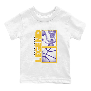 Best Sneakerfits graphic tee – Los Angeles Basketball Tees To Match Air Jordan 4 Lakeshow – Basketball Legend Kids T-Shirt White 2