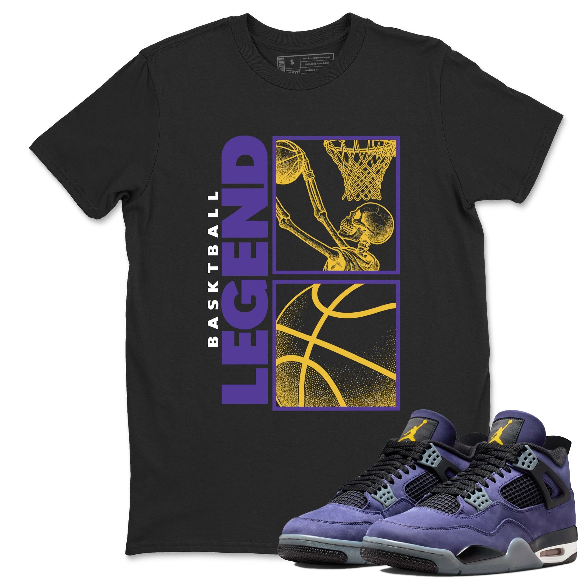 Best Sneakerfits graphic tee – Los Angeles Basketball Tees To Match Air Jordan 4 Lakeshow – Basketball Legend Tee Black 1