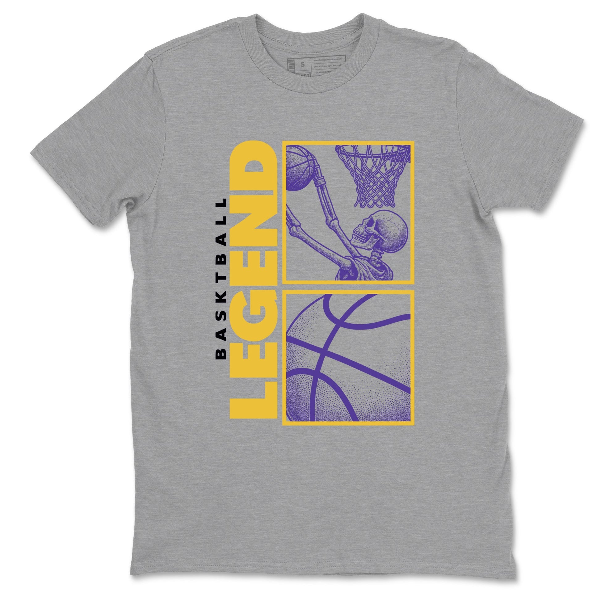 Best Sneakerfits graphic tee – Los Angeles Basketball Tees To Match Air Jordan 4 Lakeshow – Basketball Legend Tee Heather Grey 2