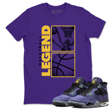 Best Sneakerfits graphic tee – Los Angeles Basketball Tees To Match Air Jordan 4 Lakeshow – Basketball Legend Tee Purple 1