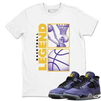 Best Sneakerfits graphic tee – Los Angeles Basketball Tees To Match Air Jordan 4 Lakeshow – Basketball Legend Tee White 1