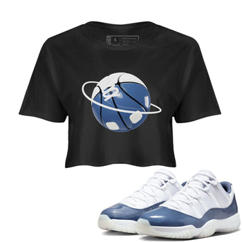11s Diffused Blue Shirts To Match Jordans Basketball Planet sneaker match tees Air Jordan 11 Diffused Blue Tee SNRT Sneaker Release Tees unisex cotton Black 1 Crop Shirts