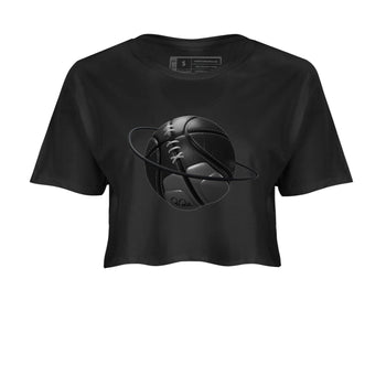 12s Black Wolf Grey shirts to match jordans Basketball Planet sneaker match tees Air Jordan 12 Barons match shoes to clothes SNRT Sneaker Tees unisex cotton Black 2 crop tee
