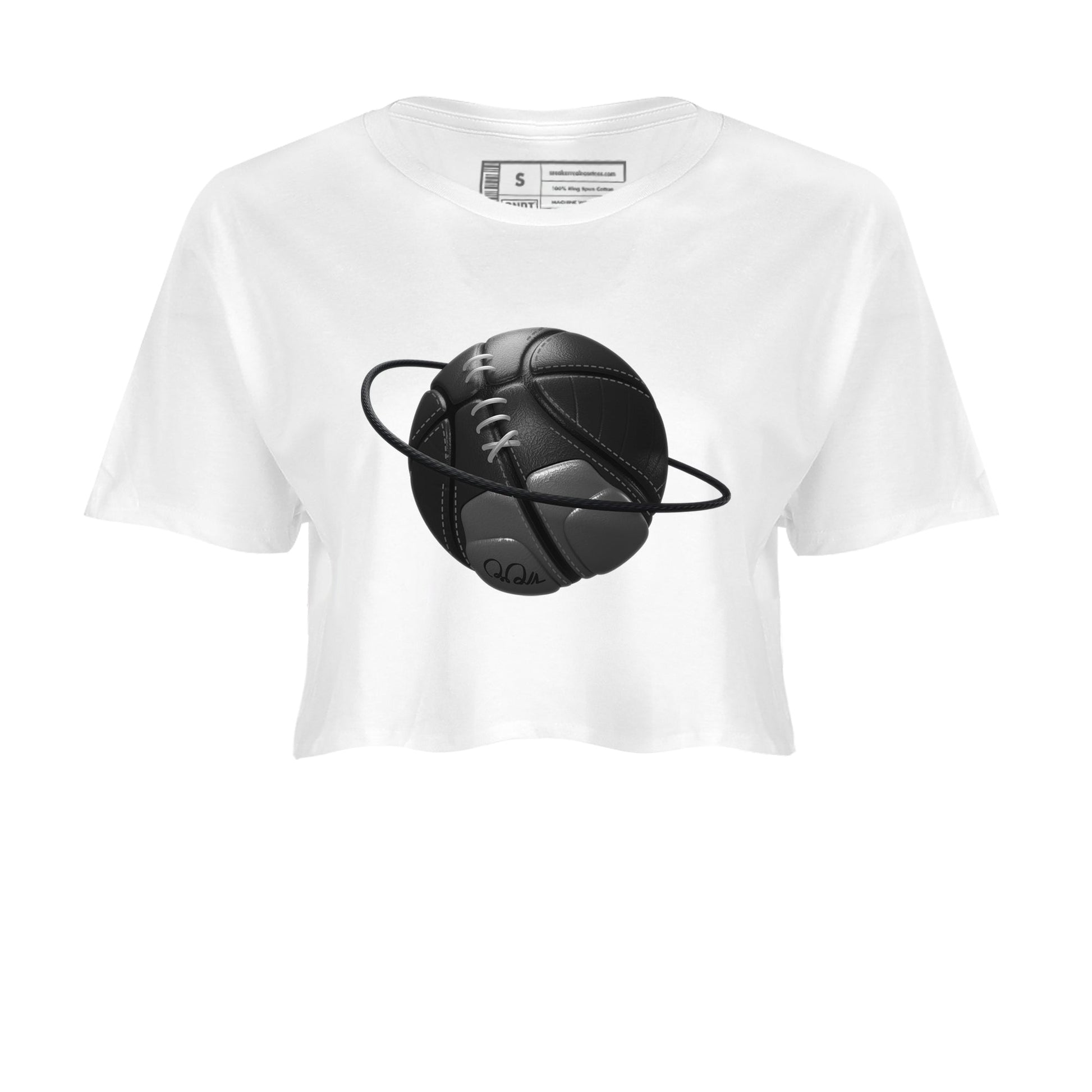 12s Black Wolf Grey shirts to match jordans Basketball Planet sneaker match tees Air Jordan 12 Barons match shoes to clothes SNRT Sneaker Tees unisex cotton White 2 crop tee