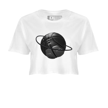 12s Black Wolf Grey shirts to match jordans Basketball Planet sneaker match tees Air Jordan 12 Barons match shoes to clothes SNRT Sneaker Tees unisex cotton White 2 crop tee