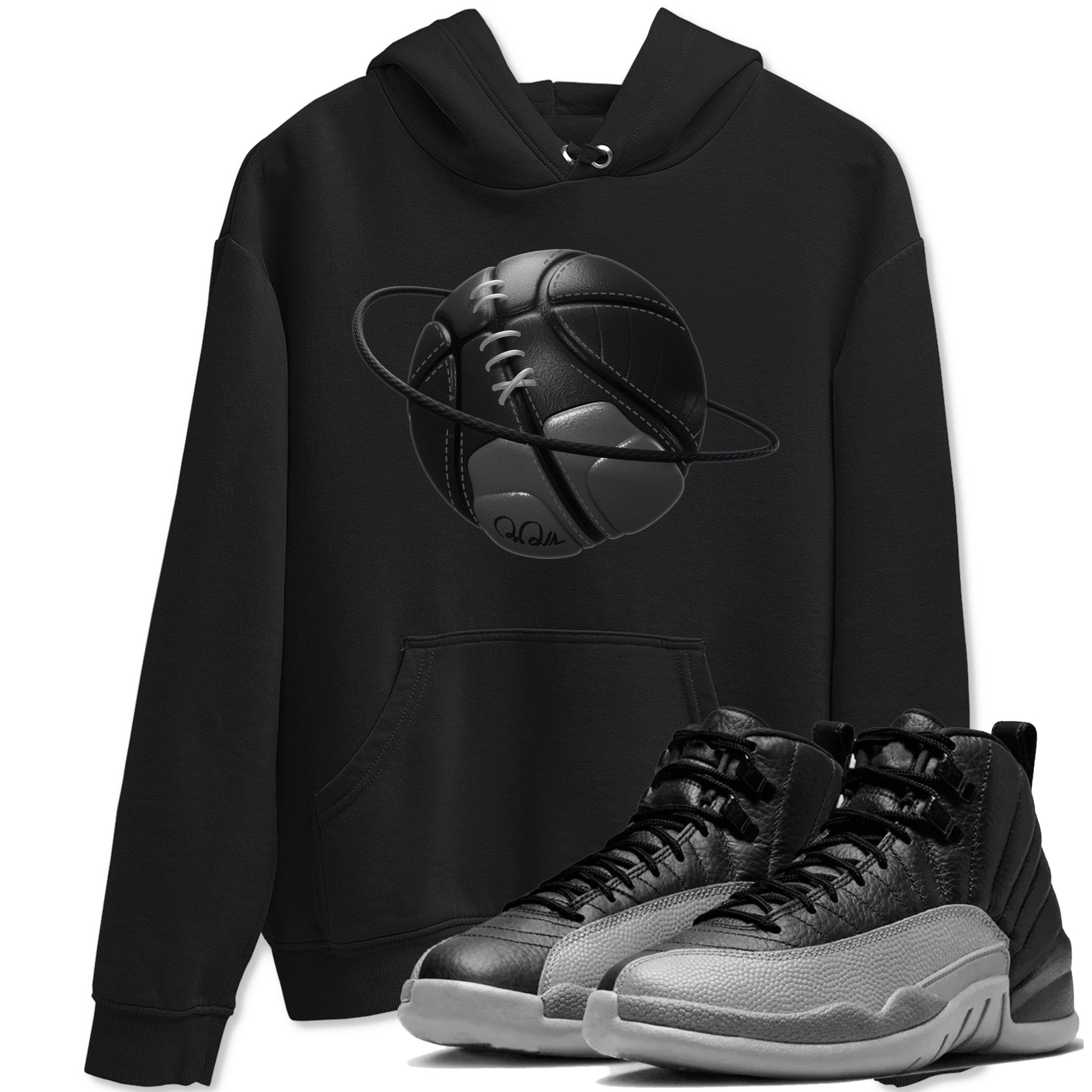 12s Black Wolf Grey shirts to match jordans Basketball Planet sneaker match tees Air Jordan 12 Barons match shoes to clothes SNRT Sneaker Tees unisex cotton Black 1 shirts