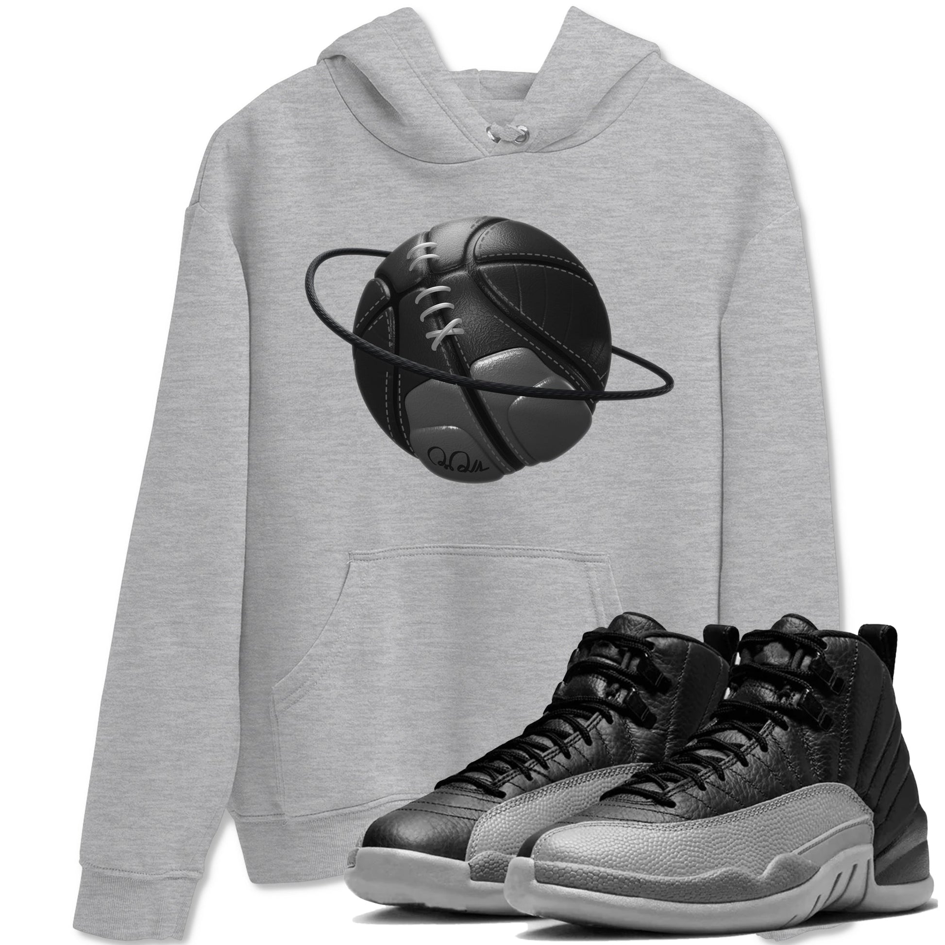 12s Black Wolf Grey shirts to match jordans Basketball Planet sneaker match tees Air Jordan 12 Barons match shoes to clothes SNRT Sneaker Tees unisex cotton Heather Grey 1 shirts