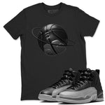 12s Black Wolf Grey shirts to match jordans Basketball Planet sneaker match tees Air Jordan 12 Barons match shoes to clothes SNRT Sneaker Tees unisex cotton Black 1 shirts