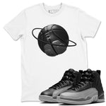 12s Black Wolf Grey shirts to match jordans Basketball Planet sneaker match tees Air Jordan 12 Barons match shoes to clothes SNRT Sneaker Tees unisex cotton White 1 shirts