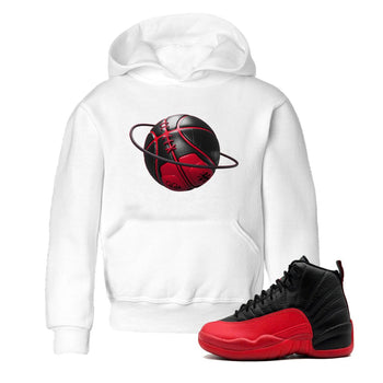 12s Flu Game shirts to match jordans Basketball Planet sneaker match tees Air Jordan 12 Retro Flu Game match shoes to clothes SNRT Sneaker Tees Youth Baby White 1 tee