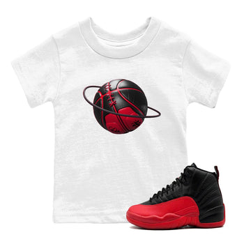 12s Flu Game shirts to match jordans Basketball Planet sneaker match tees Air Jordan 12 Retro Flu Game match shoes to clothes SNRT Sneaker Tees Youth Baby White 1 tee